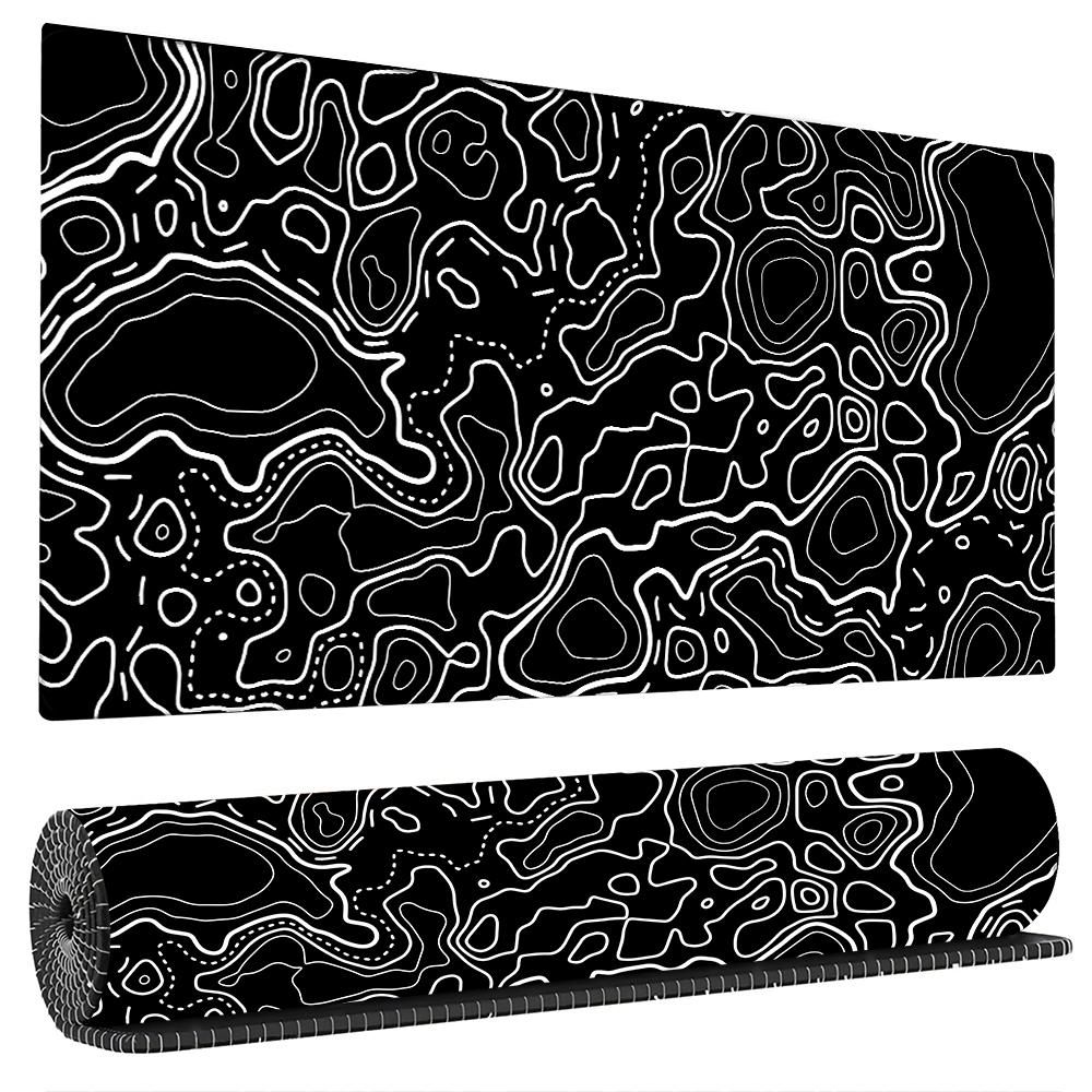 Emerald Gold Wave Texture Xxl Mousepad Abstract Marble Art Print Lock Edge NonSlip Desktop Table Mat For Gamer Office