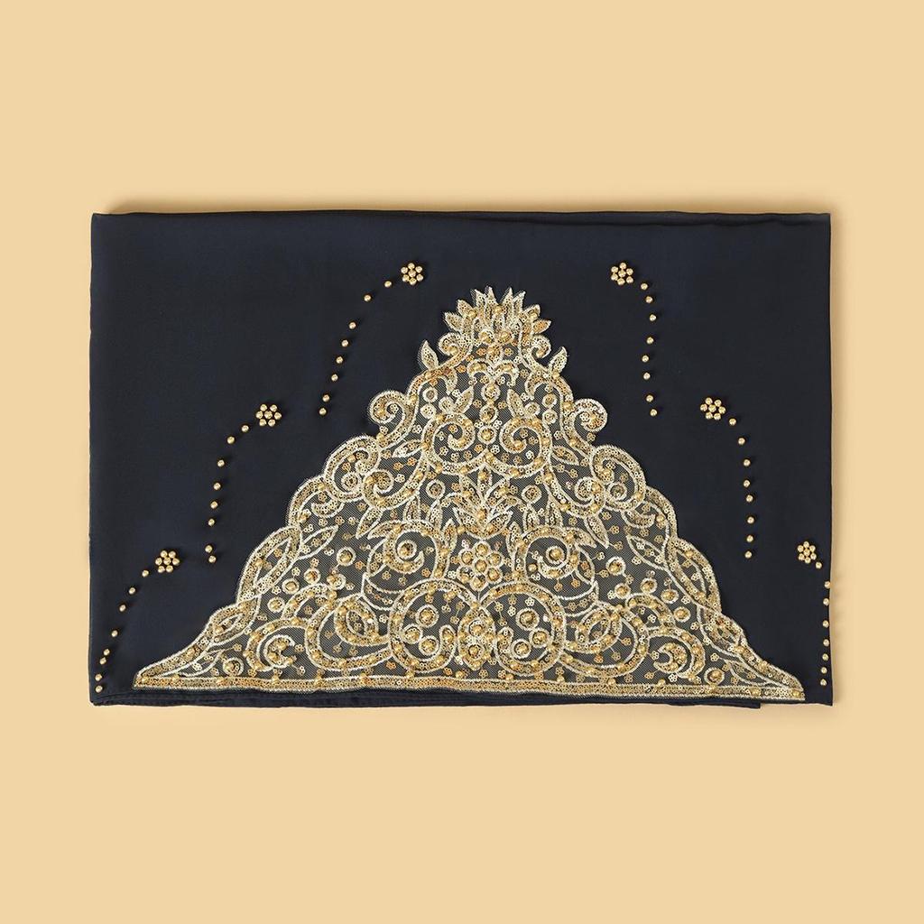A092 Beaded Chiffon Ethnic Headscarf - Southeast Asia Fashion Scarf