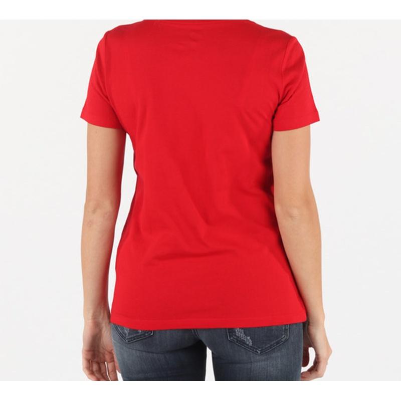 (WMNS) Converse All Star Round Neck Short Sleeve Red Women's 10017759-A01