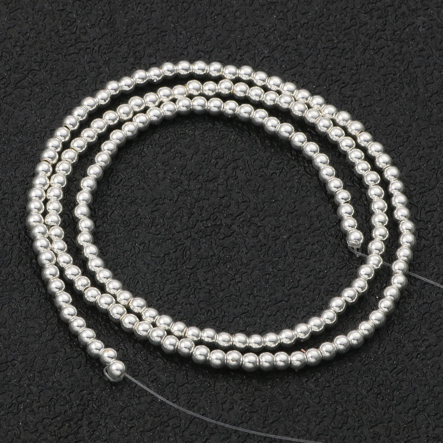 

Намистини з гематиту в стилі 45 із натурального каменю, срібного кольору, квадратні, круглі розпірні намистини для виготовлення ювелірних виробів, браслет, намисто своїми руками 15 дюймів 2mm Round срібний