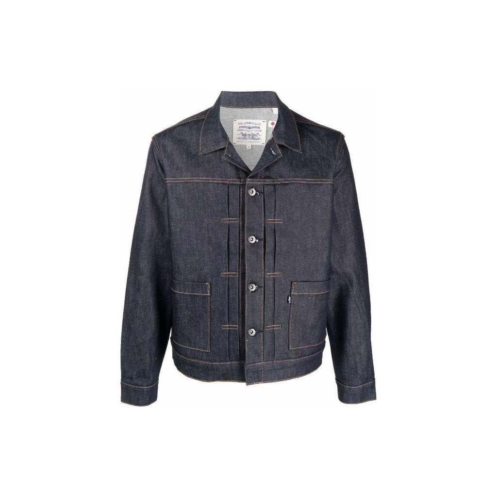 Levis X FW22 Solid Color Single-Breasted Straight Fit Jacket Men Jacket Navy-Blue 28943-0022