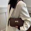Trendy Retro Crescent Bag For Women In Black Brown White Stylish Pu Material