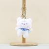 Cartoon Plush Cute Bear Doll Keychain Soft And Cuddly In Light Gray Blue Pink White