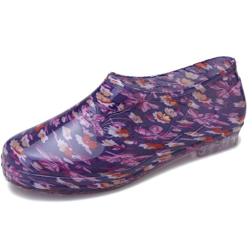 New low-top rain shoes women's summer fashion adult non-slip waterproof shoes shallow mouth work kitchen women's rubber shoes overshoes tide