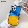 U=kraine Flag Painted Bling Phone Case For iPhone 17 Air 16 15 14 Ma Plus 11 12 13 Pro Ma Phone Cover Coque