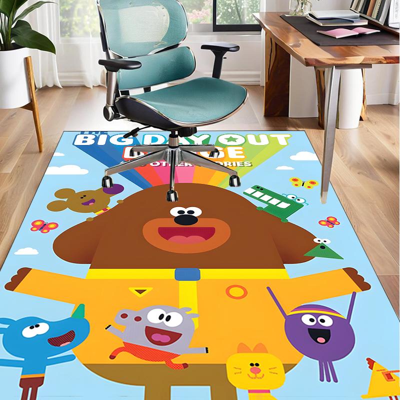 Cute Du-ggee Adventure Office Rug Chair Mat, Game Carpet, Suitable for Front Door, Bedroom, Living Room, Desk, Holiday Gift