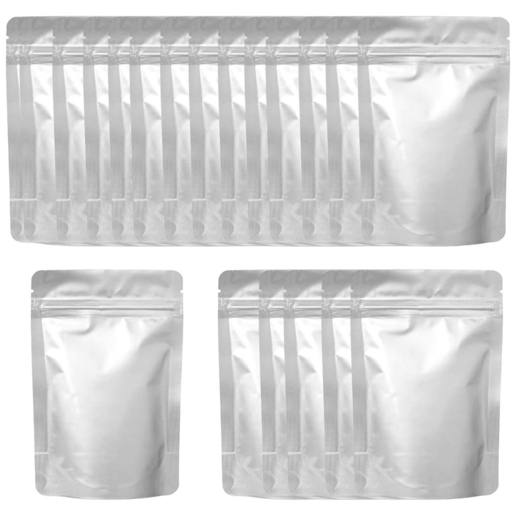 VitalBloom Aluminum Divided Light Moisture Storage Coffee Bean Food For Vacuum Pack Bag, Small, Zippered, Mini, Freestanding, Bag, Blocking, Proof,