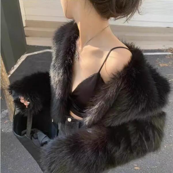 FASHION2024 winter new imitation fox hair young hair coat fur short women's top thickened winter Clothes