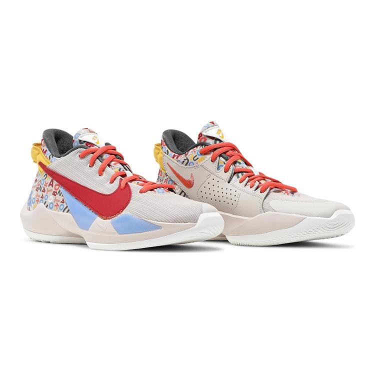 Nike Freak 2 Slip Resistant Cushioning Abrasion Resistant Mid Top Basketball Shoes Brown Blue Red Unisex DH3152-001