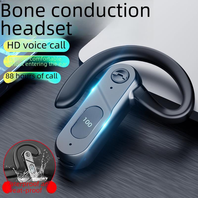 V28 Bone Conduction Wireless Headset: Large Battery, Digital Display, Voice Control, Not In-ear, Ideal for Sports & Business.