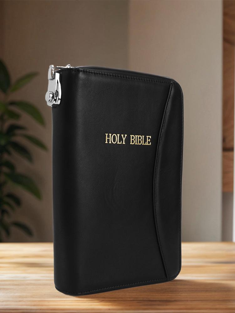 Lockable Soft Pistols Case Holy Bible Leather Gun Bags Concealment Organizer for Glocks&Small Handguns Storage