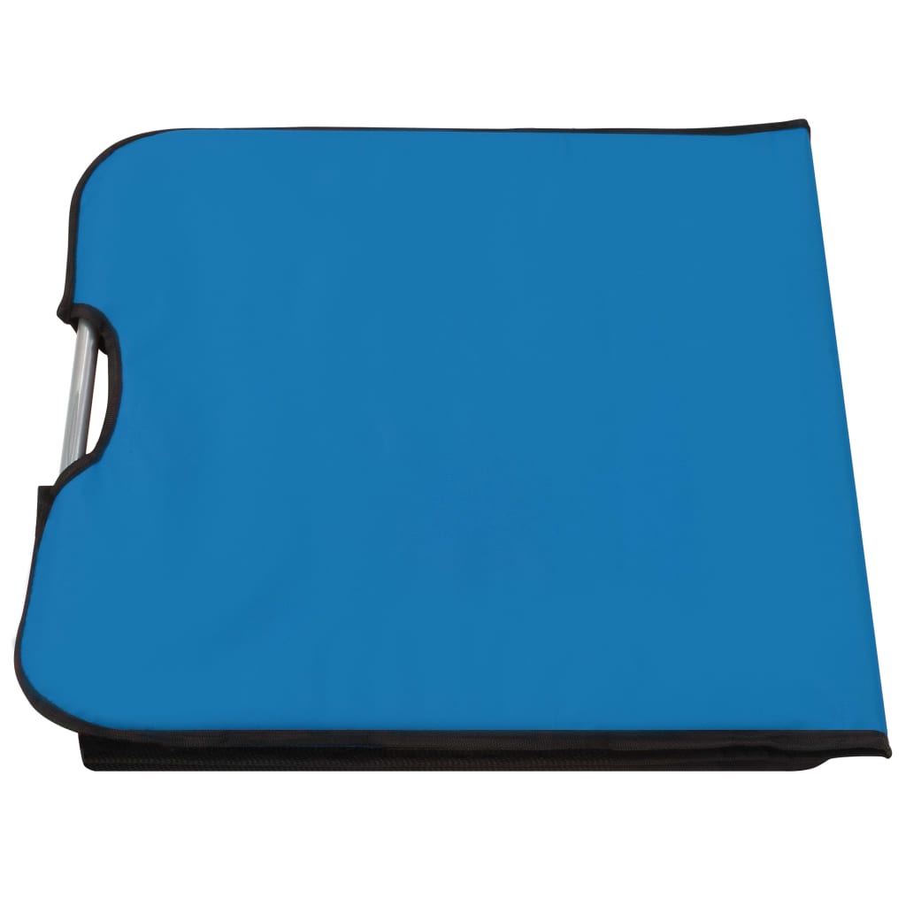 Foldable Beach Mat Set 2 Pcs Steel and Fabric Blue