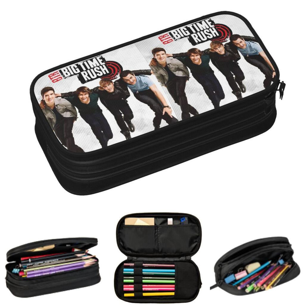 Big Time Rush BTR Pencil Cases for Student School Pen Box Pencil Bag Large Capacity Pencil Pouch