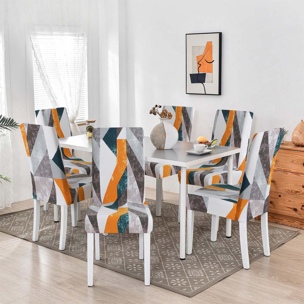 Chair Cover With Bright Geometric Patterns