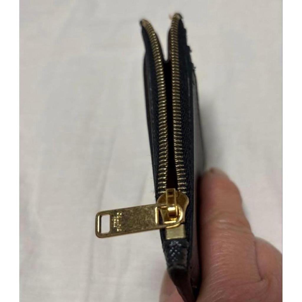 Used CELINE Triomphe Canvas Lambskin Card Holder