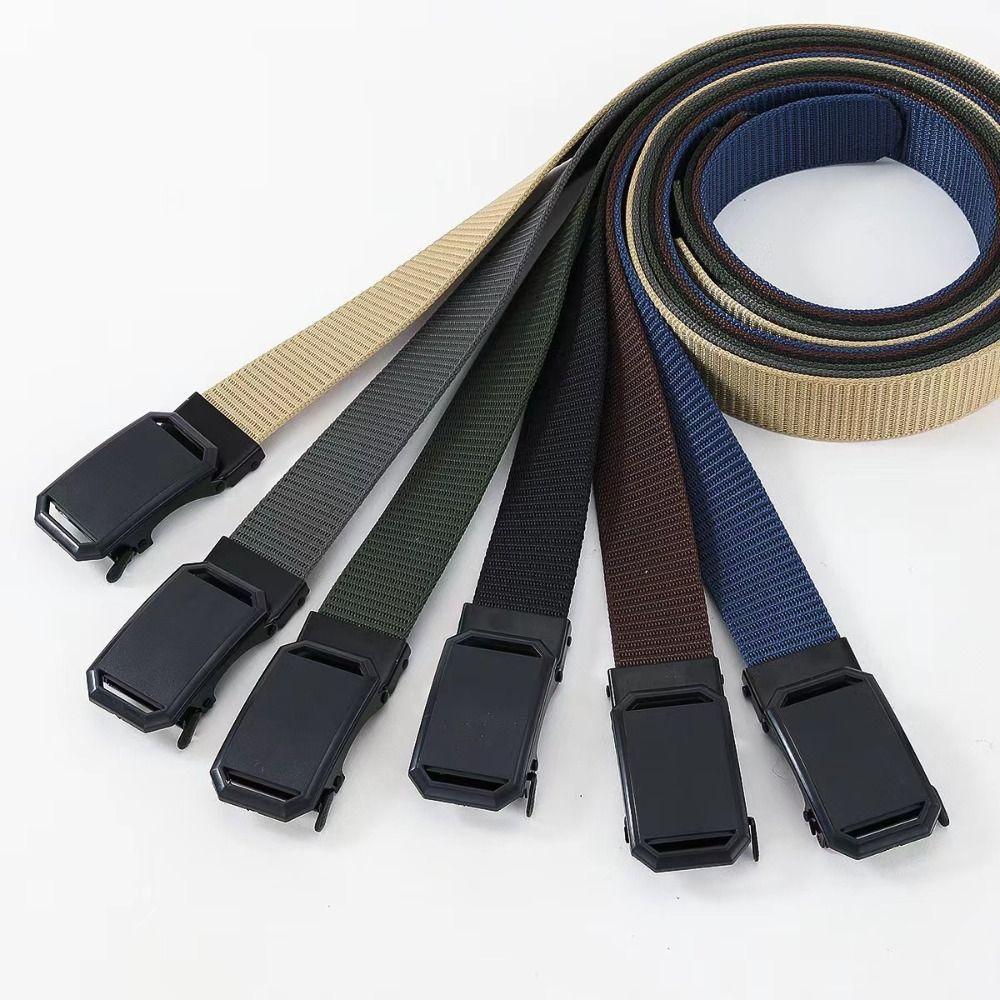 Luxury Brand Nylon Braided Belt Business Casual Canvas Strap Men Automatic Buckle Waistband