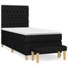 3137375 vidaXL Lit à sommier tapissier avec matelas Noir 100x200 cm Tissu