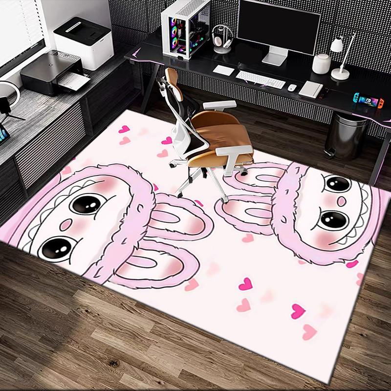 1pc LABUBU Rug, Digital Printed Home Chair Sofa Mat, Durable Office Area Carpet, Beautiful Festival Decorations