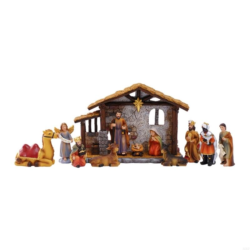 Christmas Nativity Figurines Resins Manger Holy Family Nativity Scene Statue A0KF China Mainland