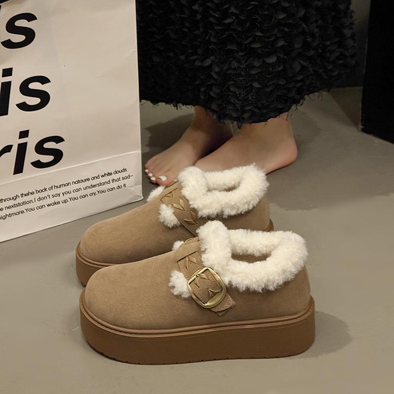 

Women s fashion lightweight winter warm snow boots a foot stirrup fur integration non-slip leisure sports fur cotton boots 40 хаки