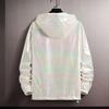 Men Windbreaker Jacket Gradient Colorful Ultra Thin Long Sleeve Elastic Cuff Coat Hooded Sun Protection Jacket Sunscreen Clothing