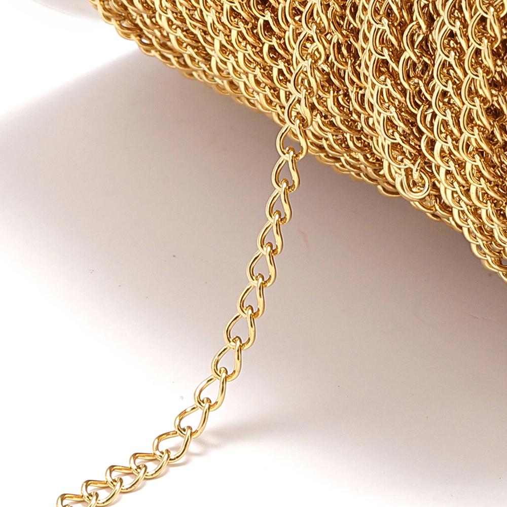 No Fade 2meters Stainless Steel Chains for Jewelry Making Supplies Bracelet Necklace Earrings High Quality Chain DIY Accessories