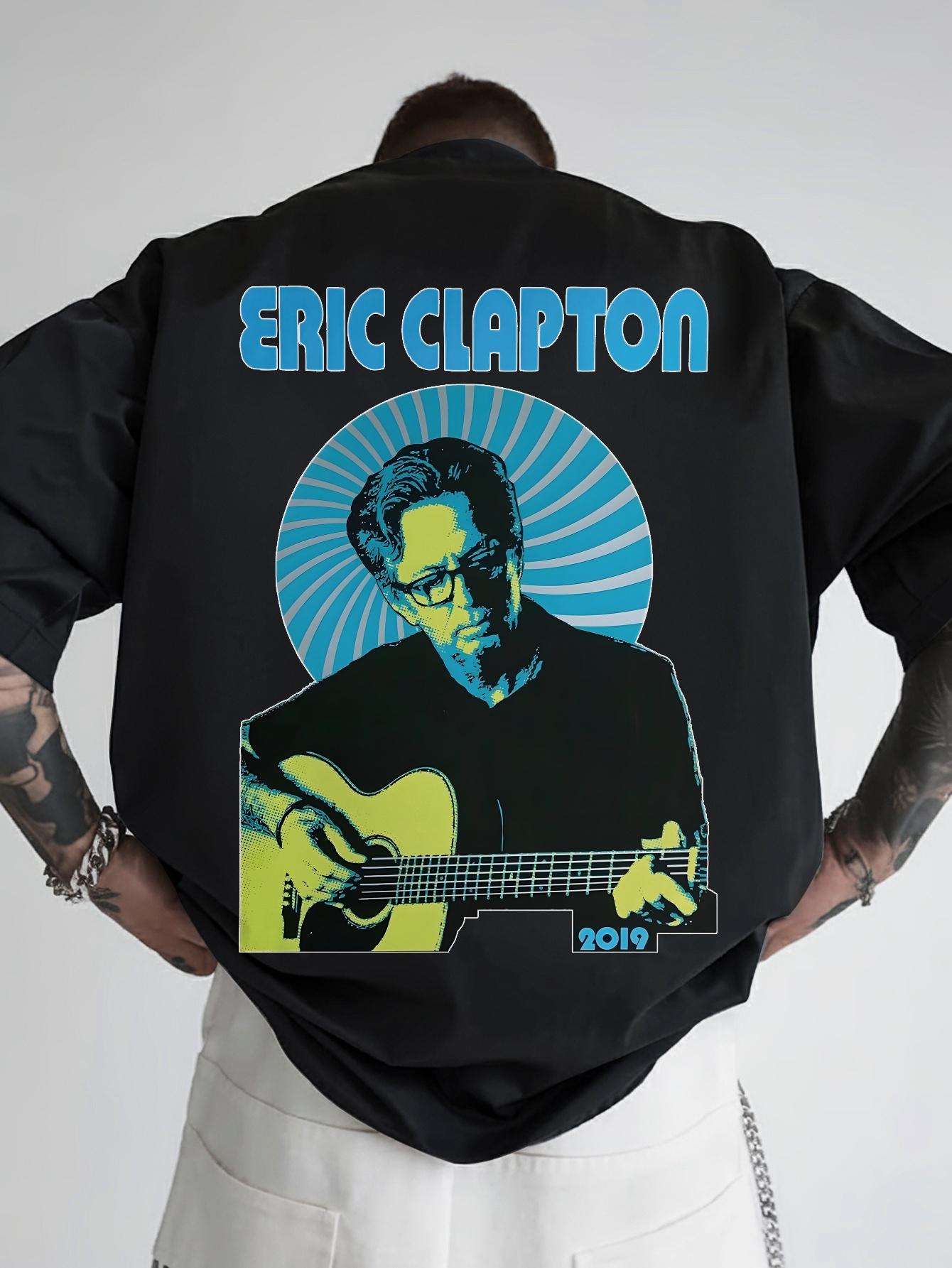 Retro Rock Band Graphic T-shirt - Eric Clapton & Stray Cats Design XXL