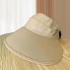 Surround Style, Enlarged Brim, Empty Top Sun Hat, Women's, Summer, Outdoor, UV Resistant, Foldable, Face Covering, Sun Hat