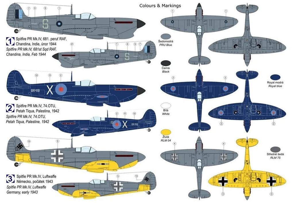 KP Model Spitfire Part 1 Plastic Model KPM0500 1/72 PR.IV (Airplane)