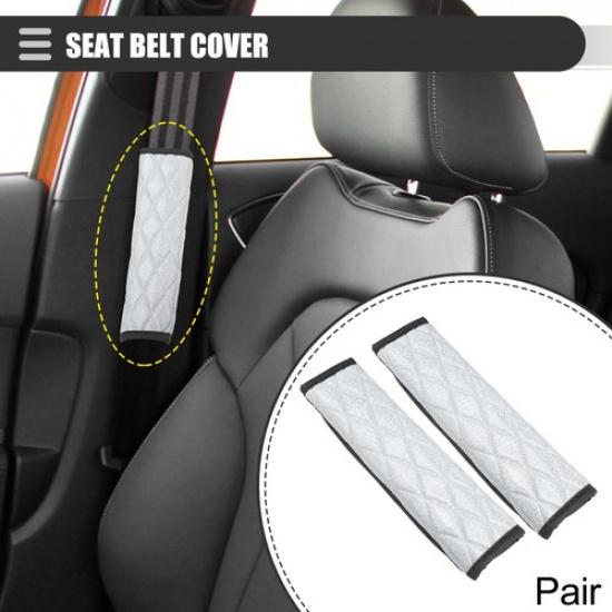

1 Pair Universal Car Seat Belt Cover Bling Strap 906 x248 Polyester White