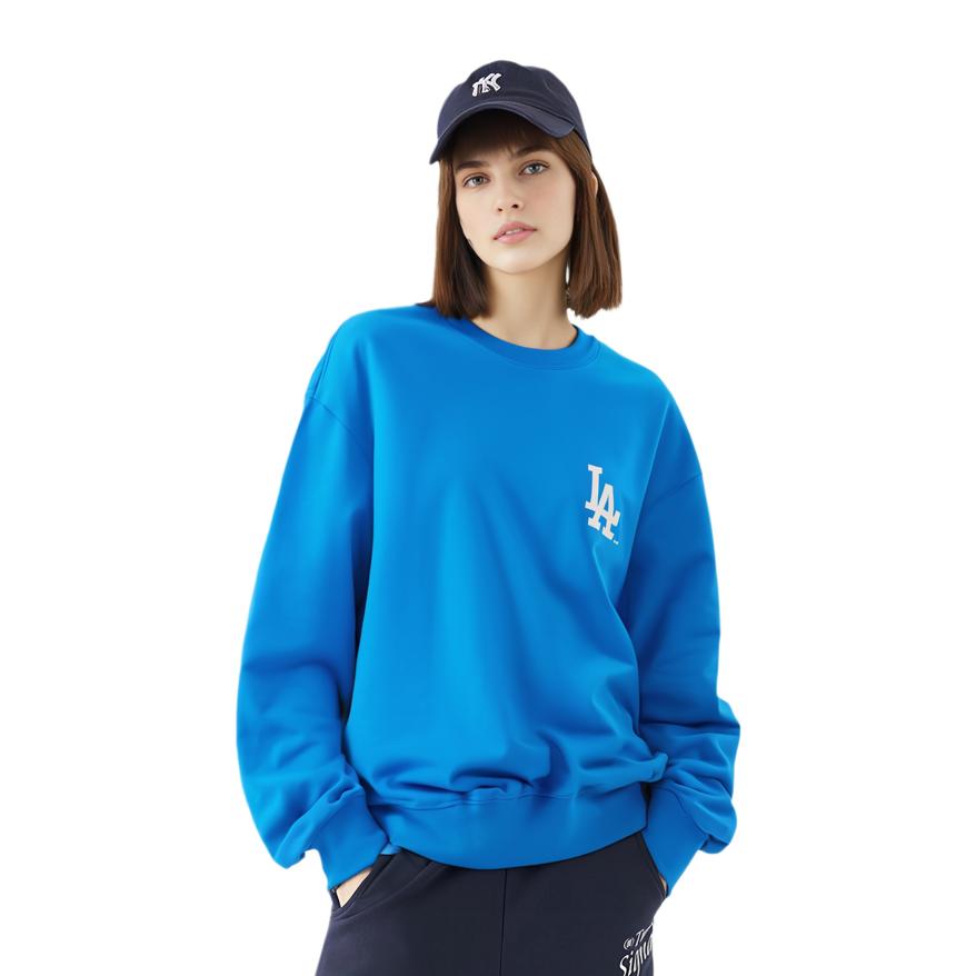 MLB X Disney Los Angeles Dodgers Donald Duck Cartoon Print Crewneck Sweatshirt Unisex Sweatshirt Blue 3AMTD1114-07BLS
