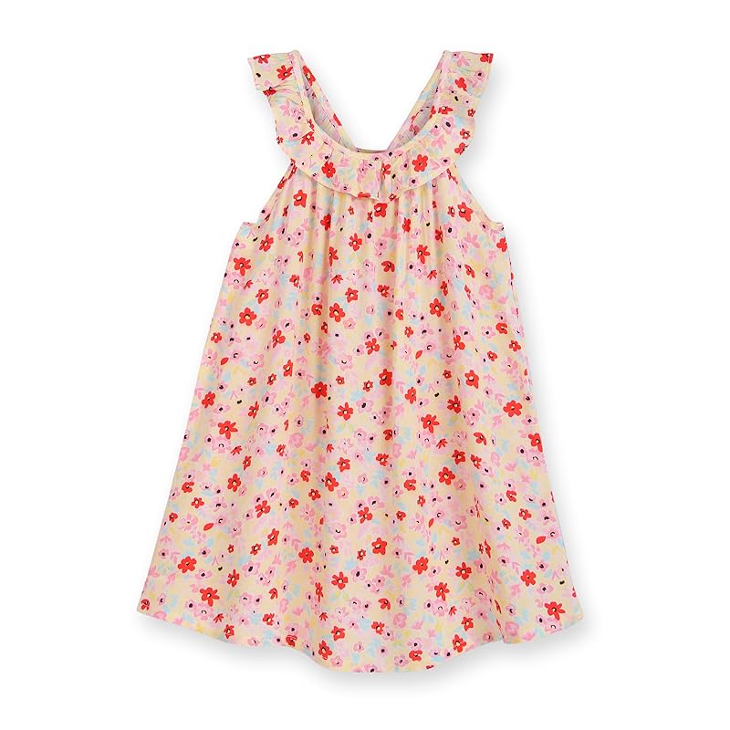 Floral ruffle bow back dress MULTI-COL 6 Years