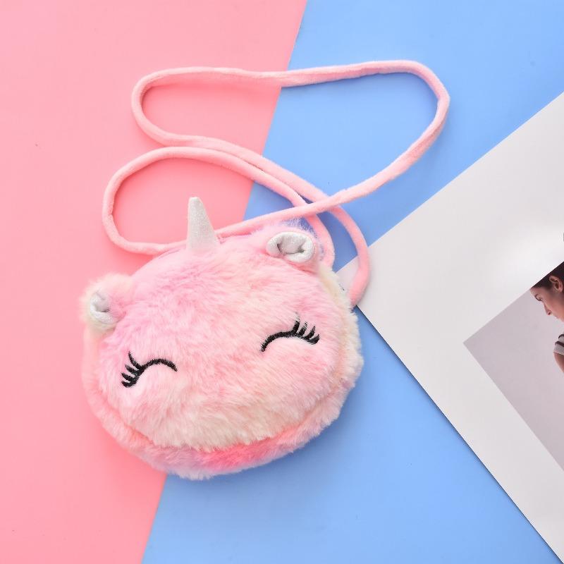 Fashion Children Girls Shoulder Bag Cute  Animals Messenger Bag Kids Keys Coin Purse Cute Princess Mini Handbag Plush Toy