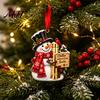 Reusable Holiday Gift Box Christmas Money Holder Ornament for Tree, Acrylic Cash Decoration with Red Notes Ribbon, Surprise Hanging