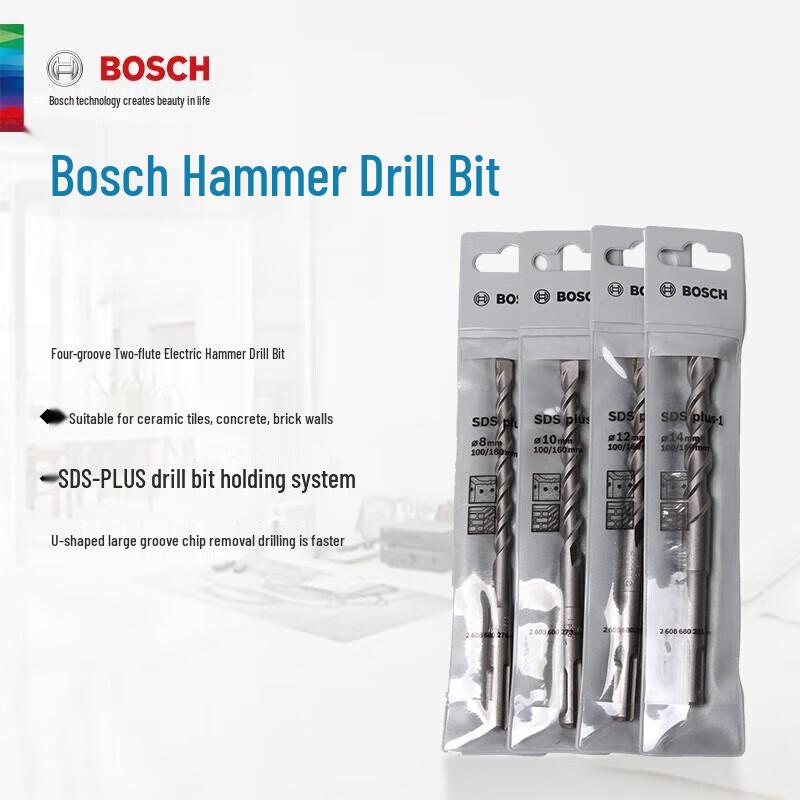 Bosch SDS-Plus Tungsten Carbide Rotary Hammer Drill Bit CN Plug (adapter Included)