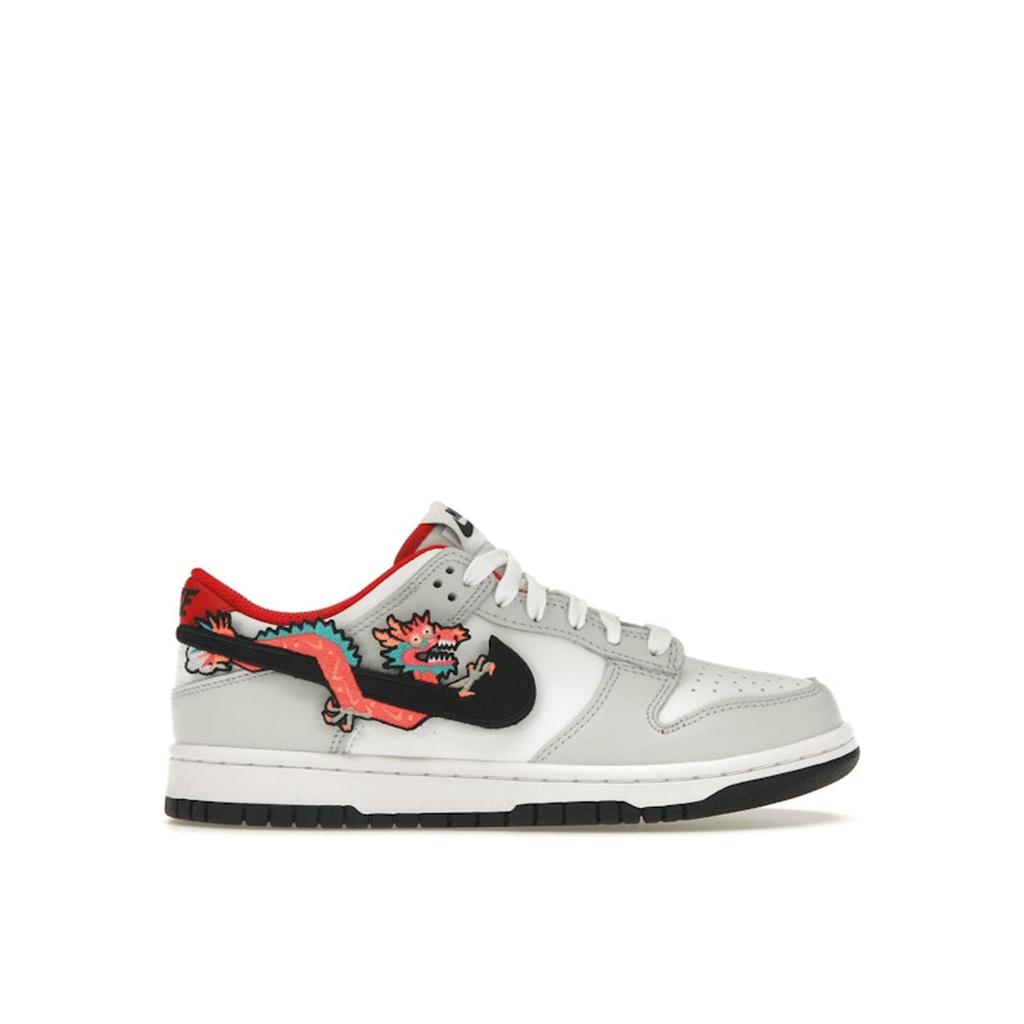 Nike Dunk Low GS Year of the Dragon Kids Sneakers Grey White University-Red FZ5528-101