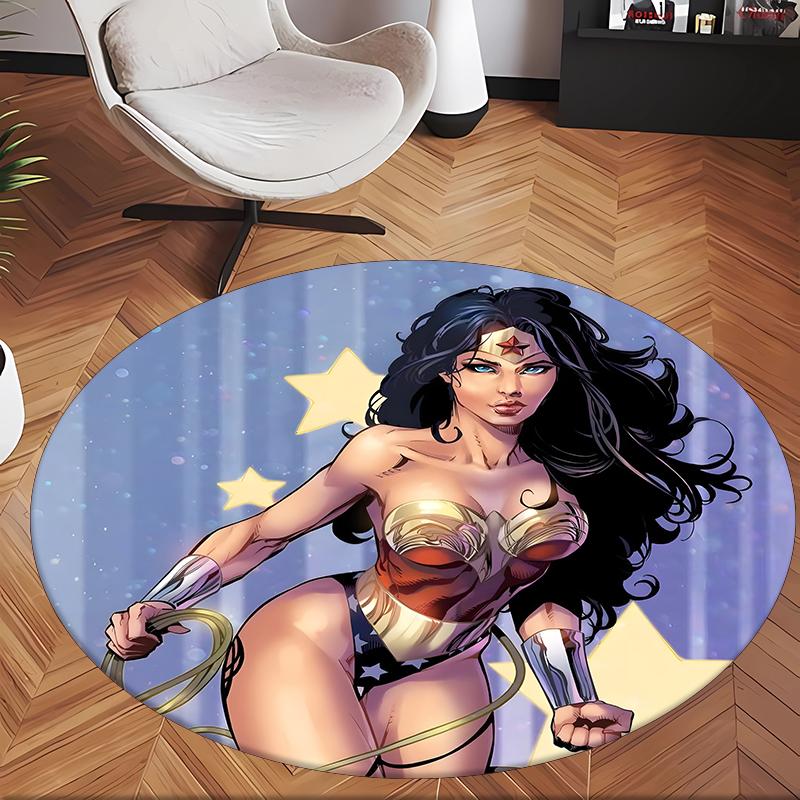 Wonder Woman (1) Round Office Rug Decorative Floor Rug for Office Bedroom Living Room and Home Space