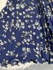 European & South African Cross-border 3D Floral Pleated A-line Midi Skirt for Women