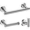 Nolimas 3-Pieces Set Brushed Nickel Bathroom Hardware SUS304 Stainless Steel Round Wall Mounted - Includes 12" Hand Towel Bar, Toilet Paper Holder,