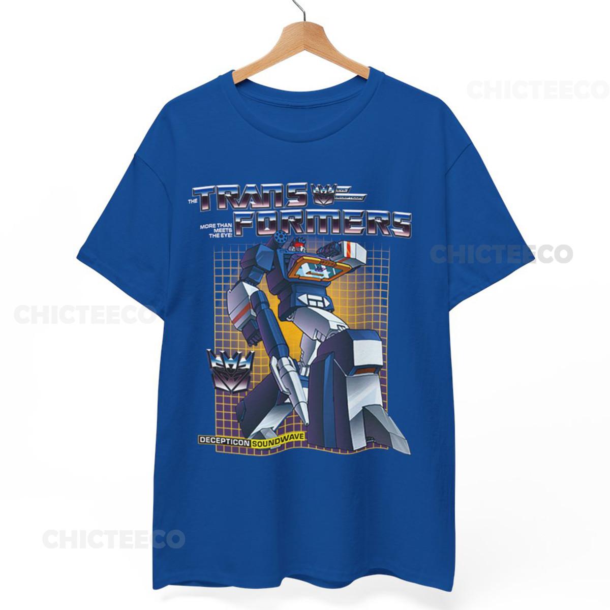 26 Transformers Soundwave Shirt Royal Decepticon 80s Cartoon Robot Unisex Tee Unisex T-Shirt L