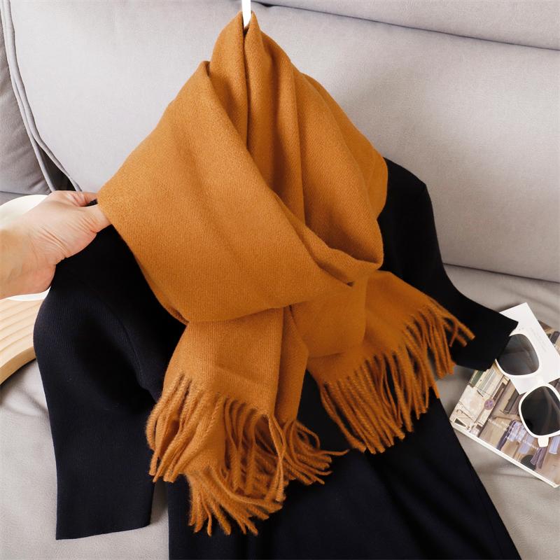 New 29 Color Winter Scarf For Women Long Warm Cashmere Scarves Solid Lady Shawl Wrap Hijab Female Pashmina Bandana Head Scarfs