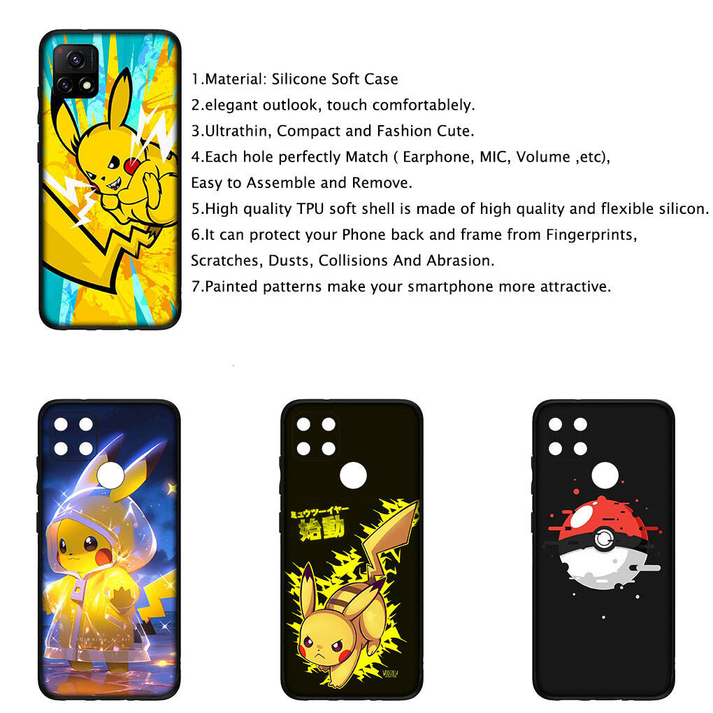 Cover for iPhone 17 16 15 Xiaomi Poco Redmi Note 14 13 12 11 Pro Max X 9 16e Samsung Galaxy S25 S24 S23 OPPO Huawei Game Pokemon Go Pikachu Phone Case
