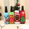 Knitted Christmas Premium Beer Bottle Cover Set Including Festive Patterns Of Snowflakes Reindeer And Gingerbread Men
