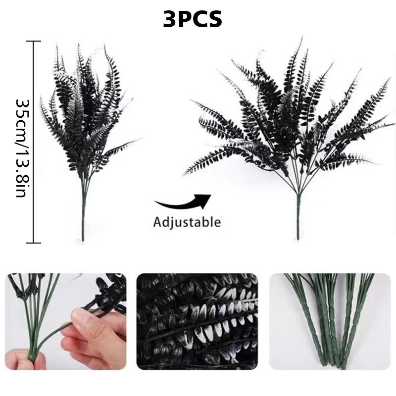 3PC Black Home Decorations Fake Plants Halloween Decor Artificial Leaves Atmosphere Multiple Options Available