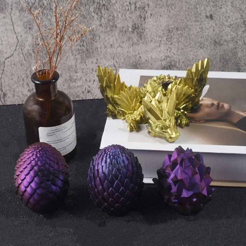Silicone Crystal Dragon Mold Realistic Dragon Figurines Crafting Mould Animal Epoxy Resin Molds for Handmade Crafts