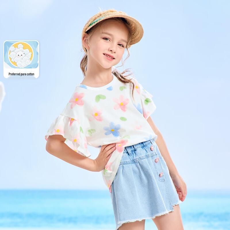 Montagut Girls  Summer Ruffle Pure Cotton T-Shirt L