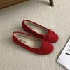 Fashion Footwear Round Toe  Women Ballet Flats Dance Shoes Luxury Female Shallow Fashion Butterfly-Knot Slip On Ladies Flats Shoes