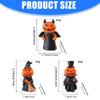3PCS Pumpkin Man Statues Halloween Decoration Handmade Resin Pumpkin Tabletop Ornament for Mantels Tabletop Display