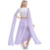 Womens Greek Princess Costume V Neck Cape Sleeve Design Sequin Trim Front Split Dress Queen Cosplay Halloween Party
