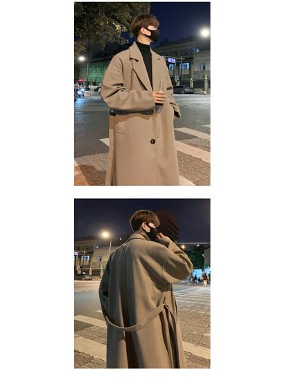 Unisex Over-the-Knee Wool Trench Coat - Mid-Length, Stylish High-End Winter Outerwear